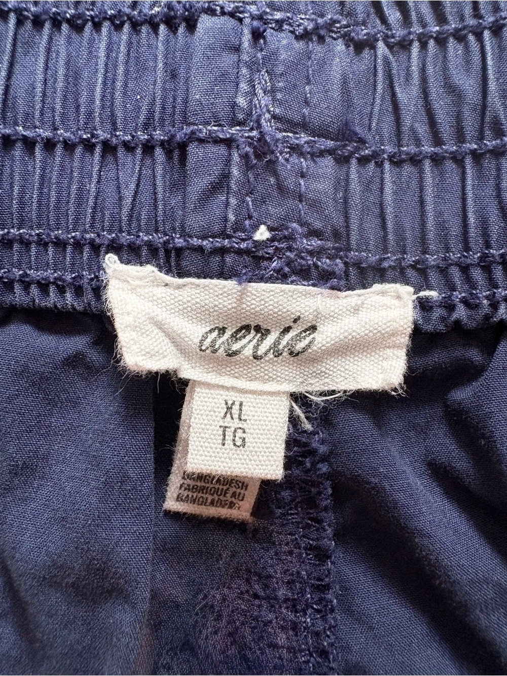Aerie Navy Baggy/Wide leg Cargo Pants with Drawstring Cuffs - Picture 6 of 8